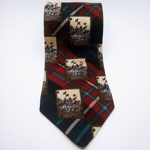 Bob Timberlake Flying Ducks Tie Multi-color 100% Silk 56"L x 3.75"W Necktie